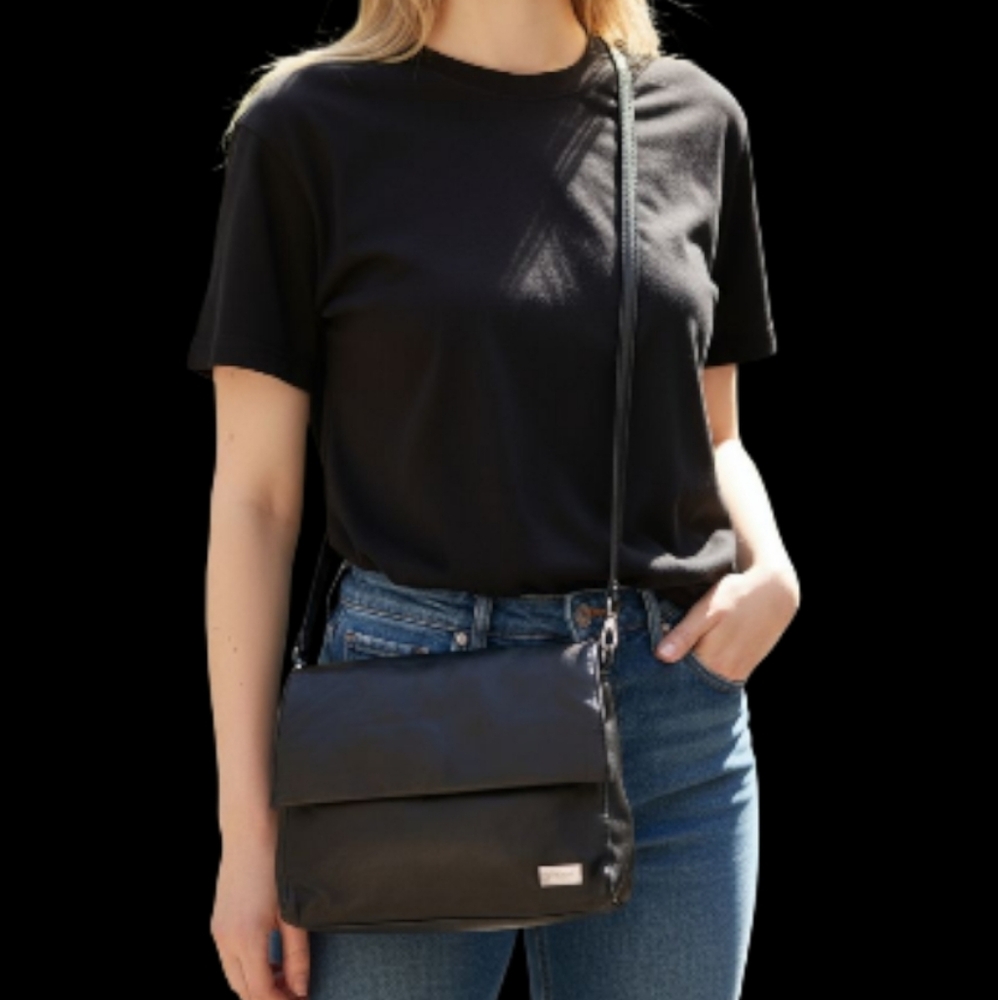 Coletta Genuine Leather Handbag Women Small Black Smooth Purse Shoulder Bag